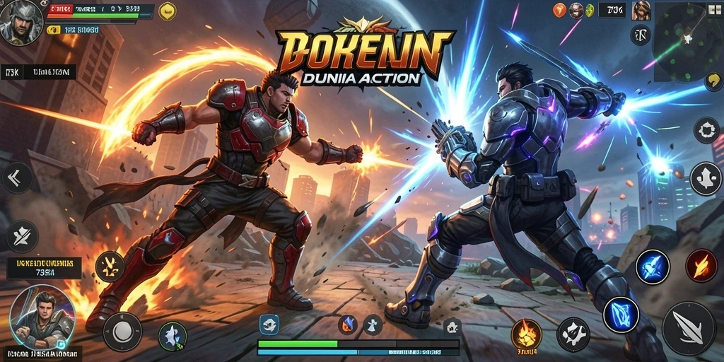 Tampilan aksi mendebarkan dalam gameplay 73K.