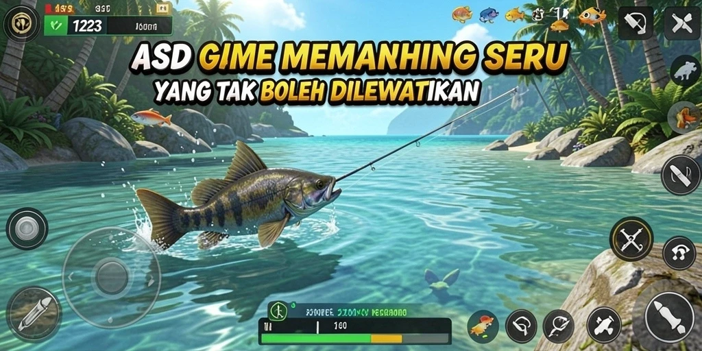 Screenshot gameplay yang menunjukkan pengalaman memancing yang menakjubkan.
