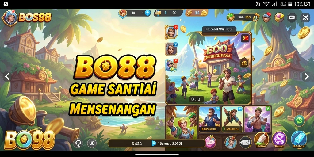 Tampilan gameplay menarik dan penuh warna dari BOS88.