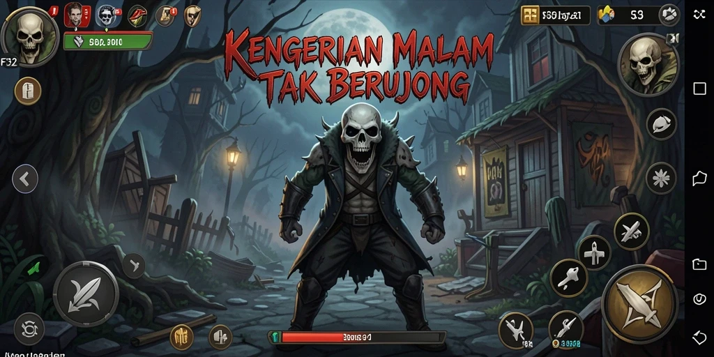 Screenshot permainan F32 yang menampilkan suasana Horror yang mencekam.