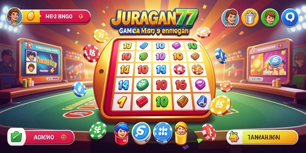 Tampilan gameplay seru di JURAGAN77 dengan suasana Bingo yang menengah.