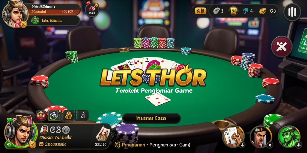 Menampilkan gameplay seru dalam permainan Poker LETSTHOR.