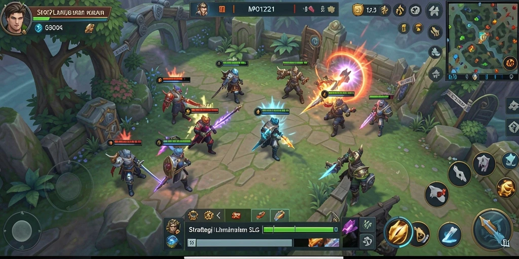 Screenshot MPO1221 memperlihatkan strategi pertempuran yang intens.