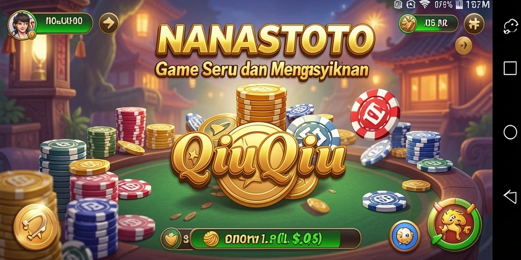 Tampilan seru gameplay QiuQiu di NANASTOTO.