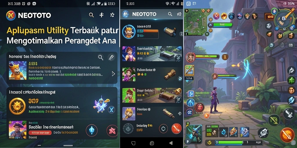 Screenshot utama NEOTOTO menampilkan antarmuka aplikasi Utility yang sederhana.