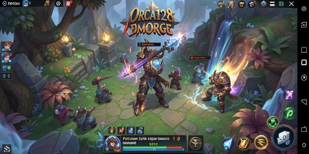 Tampilan gameplay ORCA128 yang menakjubkan dalam pertempuran MMORPG.