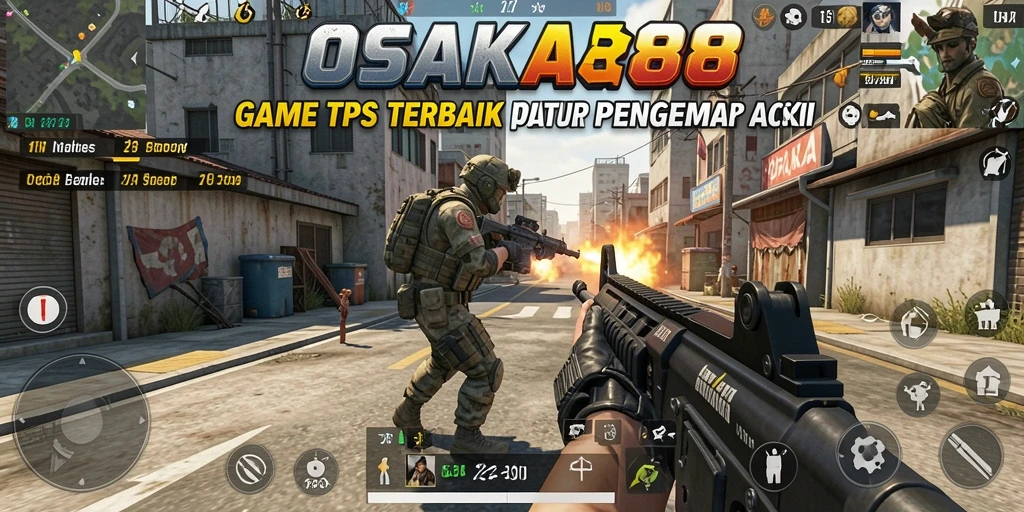 Screenshot OSAKA88 menampilkan aksi gameplay TPS yang seru.