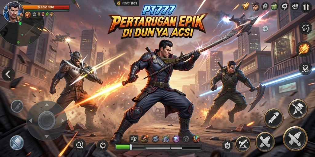 Gameplay Action PT777 yang mendebarkan dalam setiap pertarungan.