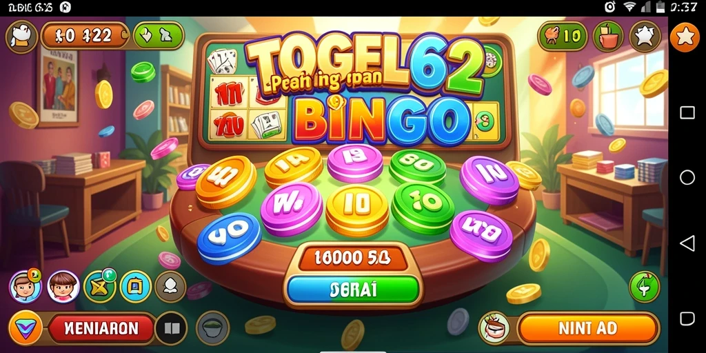 Tampilan gameplay Bingo yang seru dan interaktif di TOGEL62.