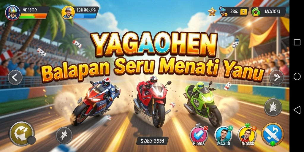 Gameplay Racing YAGAOHEN yang menegangkan dan mengasyikkan.
